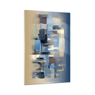 Billede på glas - Blå konstruktion - 70x100 cm