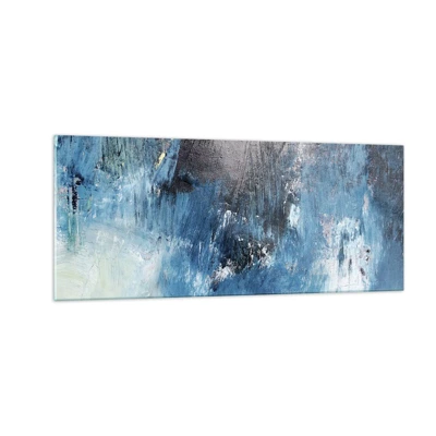 Billede på glas - Blå rapsodi - 100x40 cm