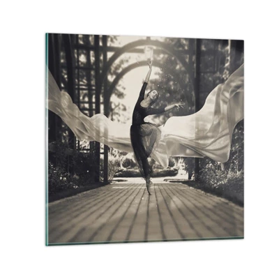 Billede på glas - Dans i haven - 70x70 cm