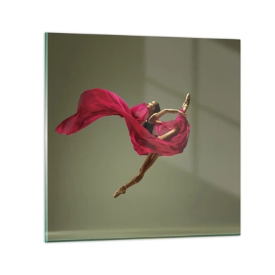 Billede på glas - Dansende flamme - 60x60 cm