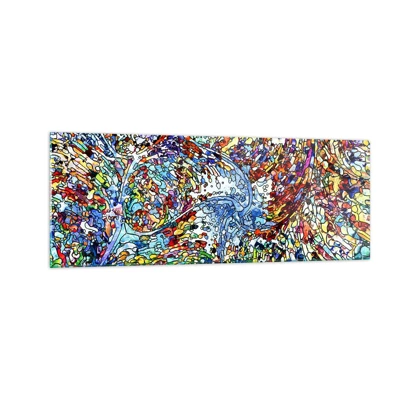 Billede på glas - Dråbe af farvet glas - 140x50 cm