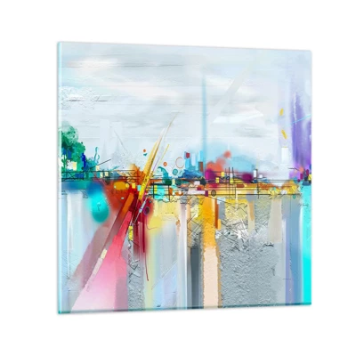 Billede på glas - Glædens bro over livets flod - 30x30 cm