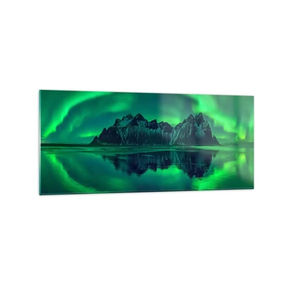 Billede på glas - I auroraens arme - 120x50 cm