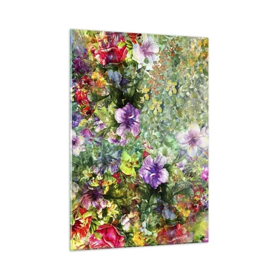 Billede på glas - Ind i blomsterne ved fortabelse - 50x70 cm