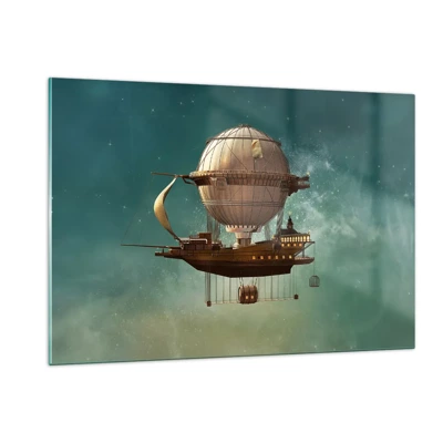 Billede på glas - Jules Verne hilser - 120x80 cm