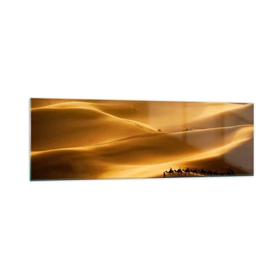 Billede på glas - Karavane på ørkenens bølger - 160x50 cm