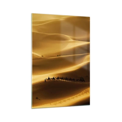 Billede på glas - Karavane på ørkenens bølger - 70x100 cm