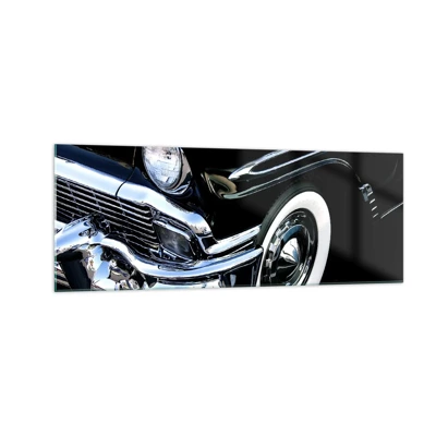 Billede på glas - Klassikere i sølv, sort og hvid - 140x50 cm