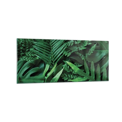 Billede på glas - Kranset i grønt - 120x50 cm