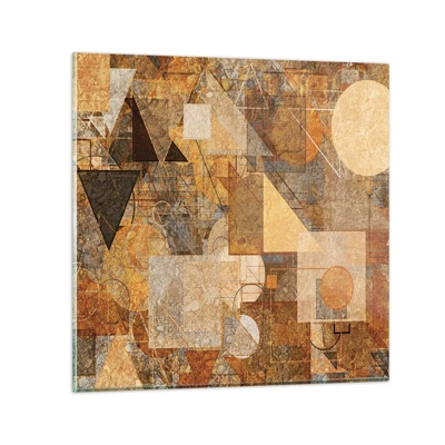 Billede på glas - Kubistisk bronzeundersøgelse - 40x40 cm