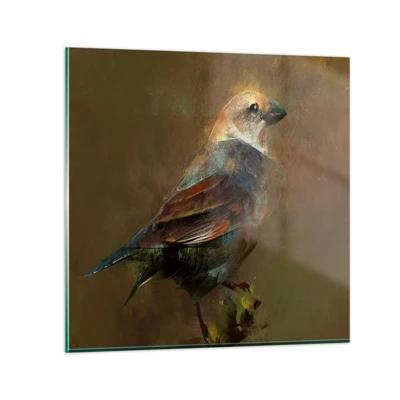 Billede på glas - Lille spurv, lille fugl - 40x40 cm