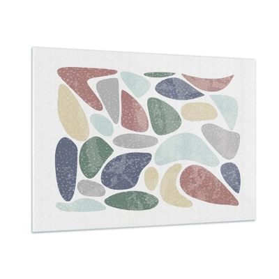 Billede på glas - Mosaik af pulveriserede farver - 100x70 cm