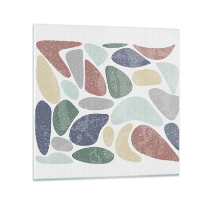 Billede på glas - Mosaik af pulveriserede farver - 50x50 cm
