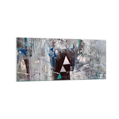 Billede på glas - Overordnet rækkefølge af trekanter - 120x50 cm
