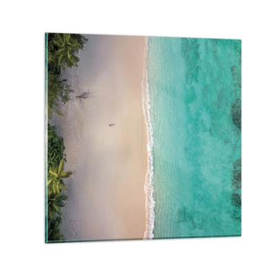 Billede på glas - Paradis strand - 30x30 cm