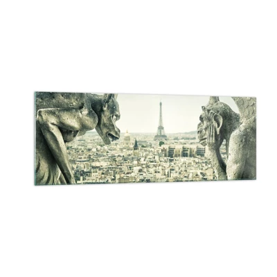 Billede på glas - Parisisk chat - 140x50 cm