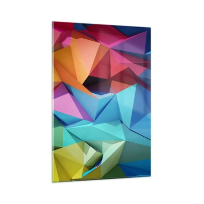 Billede på glas - Regnbue origami - 80x120 cm
