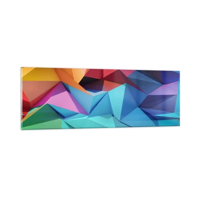 Billede på glas - Regnbue origami - 90x30 cm