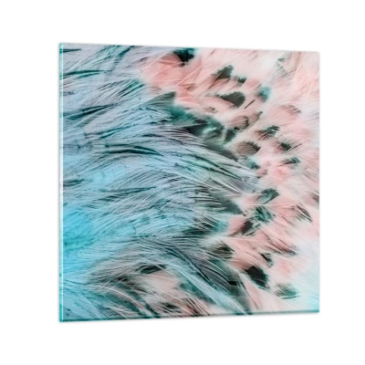 Billede på glas - Safir lyserød fnug - 60x60 cm