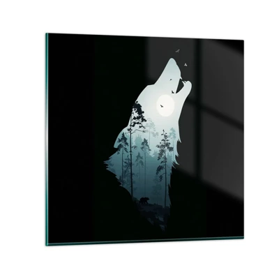 Billede på glas - Skovnattens stemme - 40x40 cm