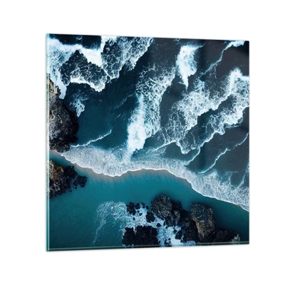 Billede på glas - Svøbt i bølger - 30x30 cm