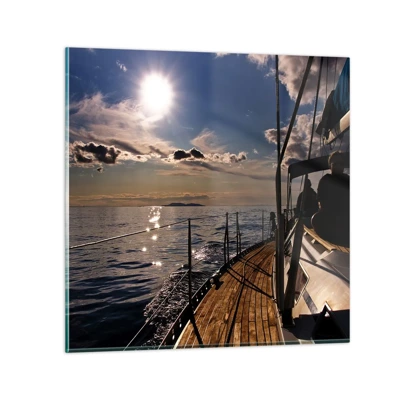 Billede på glas - Under sejl mod solen - 30x30 cm
