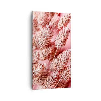Billede på lærred - Blomsterkaskade i lyserødt - 55x100 cm