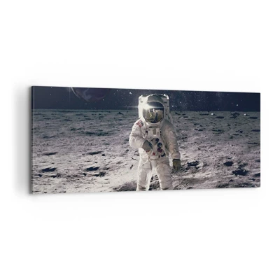 Billede på lærred - Hilsner fra månen - 100x40 cm