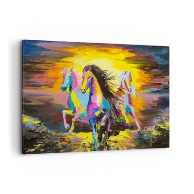 Billede på lærred - Nedsænket i regnbuen - 120x80 cm
