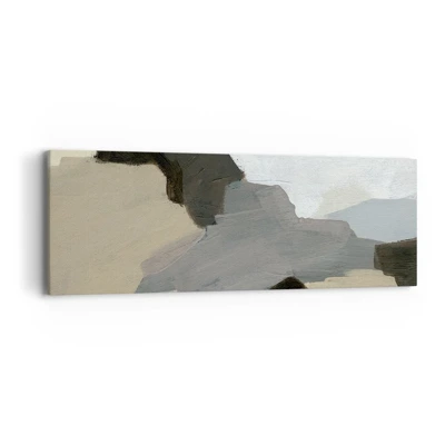 Lærredstryk - Billede på lærred - Abstraktion: afsked med det grå - 90x30 cm