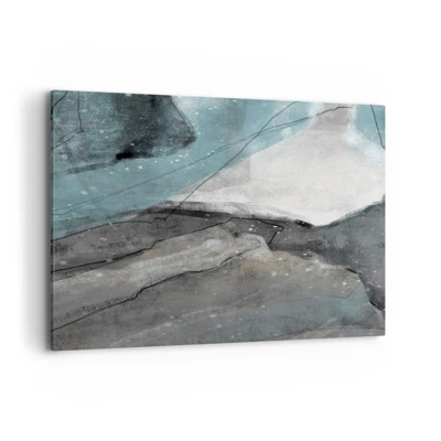Lærredstryk - Billede på lærred - Abstraktion: klipper og is - 100x70 cm