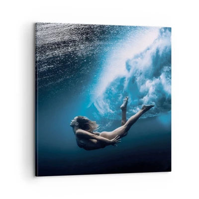 Lærredstryk - Billede på lærred - Den moderne havfrue - 60x60 cm