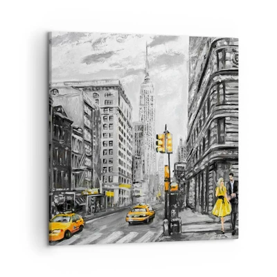 Lærredstryk - Billede på lærred - En fortælling fra New York - 50x50 cm
