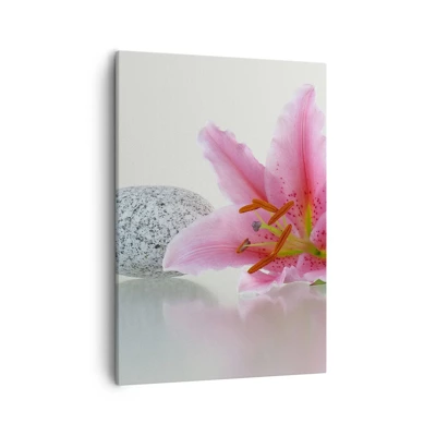 Lærredstryk - Billede på lærred - Et studie i rosa, grå og hvid - 50x70 cm