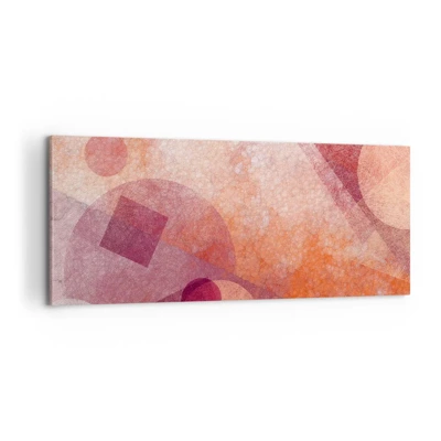 Lærredstryk - Billede på lærred - Geometriske transformationer i pink - 100x40 cm