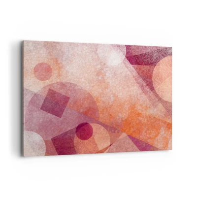Lærredstryk - Billede på lærred - Geometriske transformationer i pink - 100x70 cm