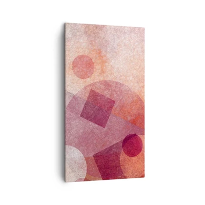 Lærredstryk - Billede på lærred - Geometriske transformationer i pink - 45x80 cm