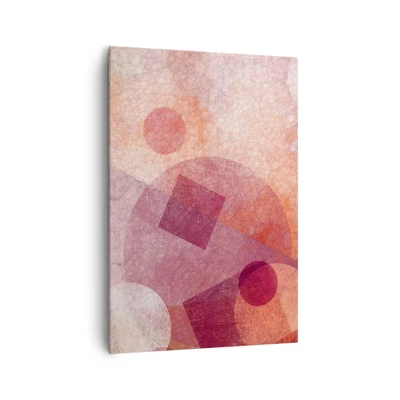 Lærredstryk - Billede på lærred - Geometriske transformationer i pink - 70x100 cm