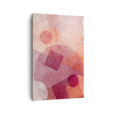 Lærredstryk - Billede på lærred - Geometriske transformationer i pink - 80x120 cm