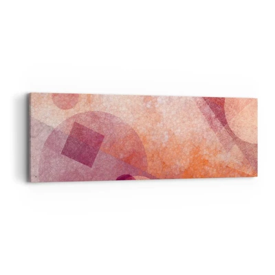 Lærredstryk - Billede på lærred - Geometriske transformationer i pink - 90x30 cm