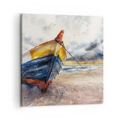 Lærredstryk - Billede på lærred - Hvile på stranden - 60x60 cm