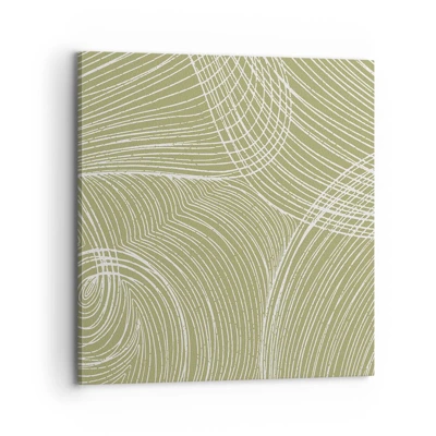 Lærredstryk - Billede på lærred - Indviklet abstraktion i hvidt - 70x70 cm