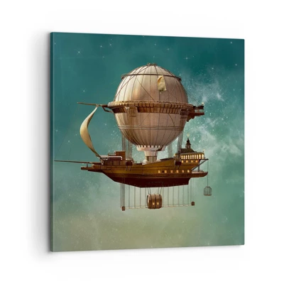 Lærredstryk - Billede på lærred - Jules Verne hilser - 60x60 cm