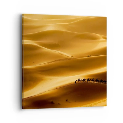 Lærredstryk - Billede på lærred - Karavane på ørkenens bølger - 40x40 cm