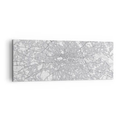 Lærredstryk - Billede på lærred - Kort over Londons labyrint - 140x50 cm
