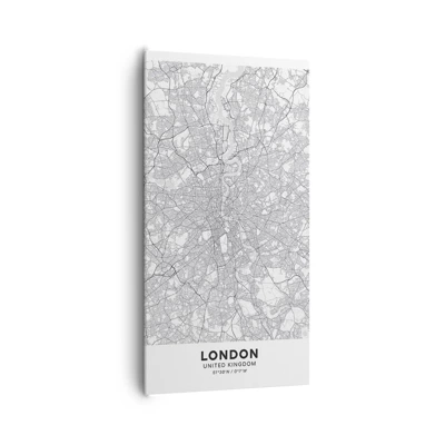 Lærredstryk - Billede på lærred - Kort over Londons labyrint - 65x120 cm
