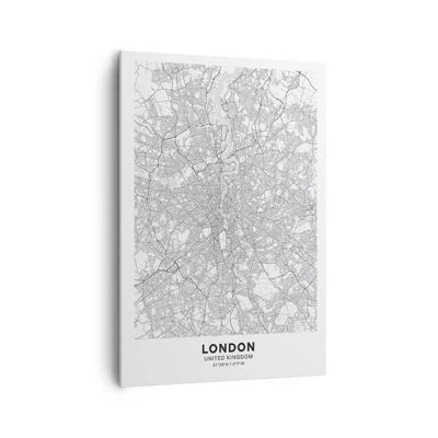 Lærredstryk - Billede på lærred - Kort over Londons labyrint - 70x100 cm