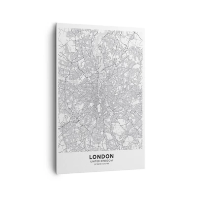 Lærredstryk - Billede på lærred - Kort over Londons labyrint - 80x120 cm