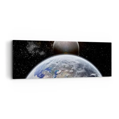 Lærredstryk - Billede på lærred - Kosmisk landskab - solopgang - 90x30 cm