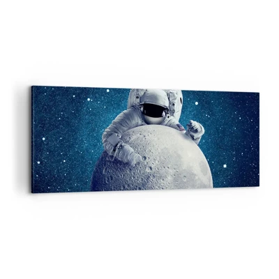 Lærredstryk - Billede på lærred - Kosmisk spøgefugl - 100x40 cm